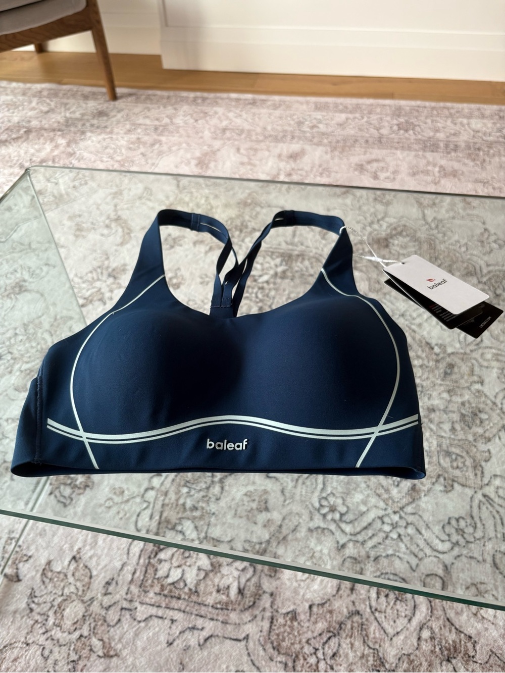 Baleaf High Support Racerback Sports Bra | NWT | XS | Navy
